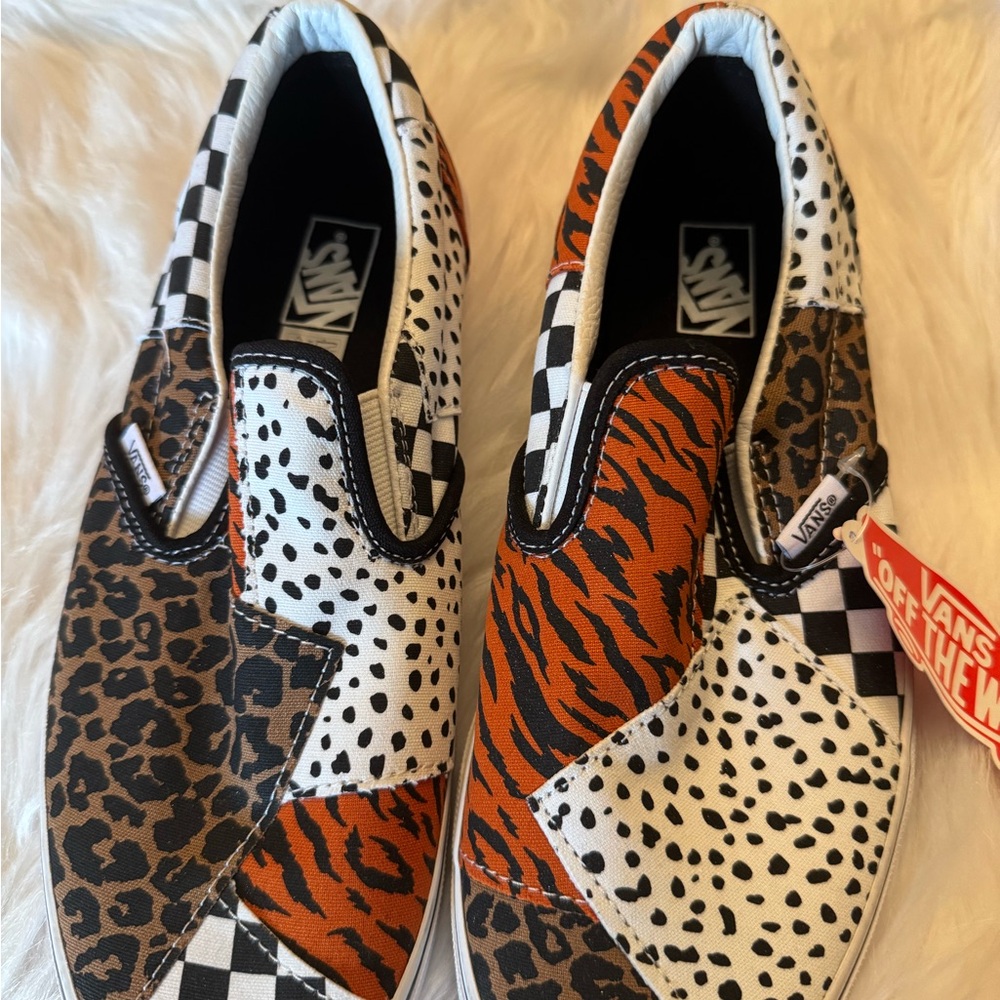 Vans Multicolor Animal Patchwork Slip-Ons